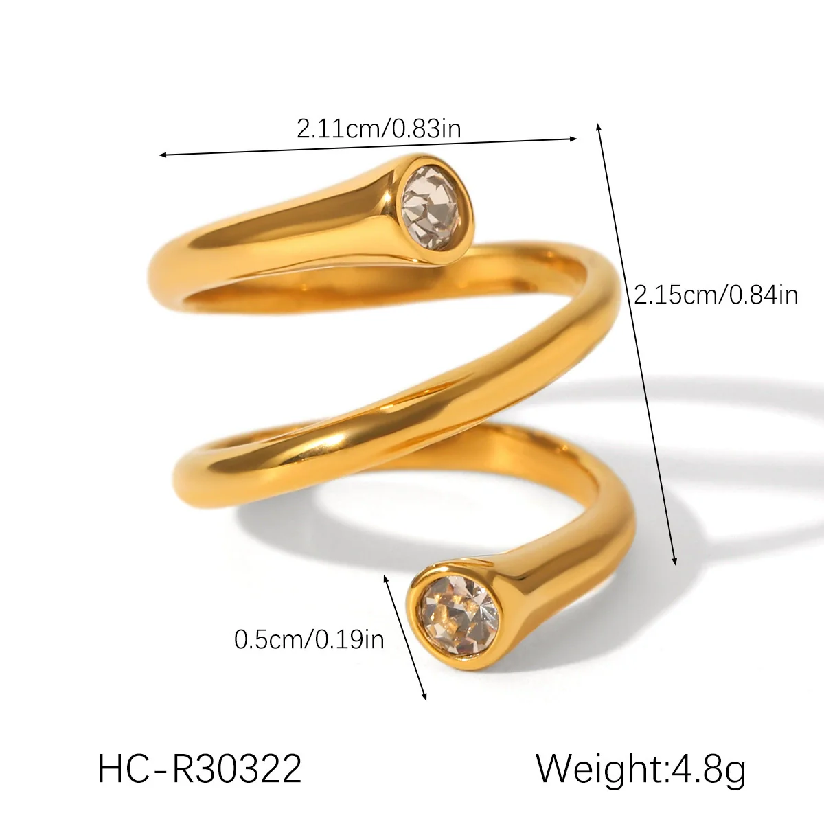 Wholesale Women's Geometric Stainless Steel Ring Set With Zirconia - Image 17