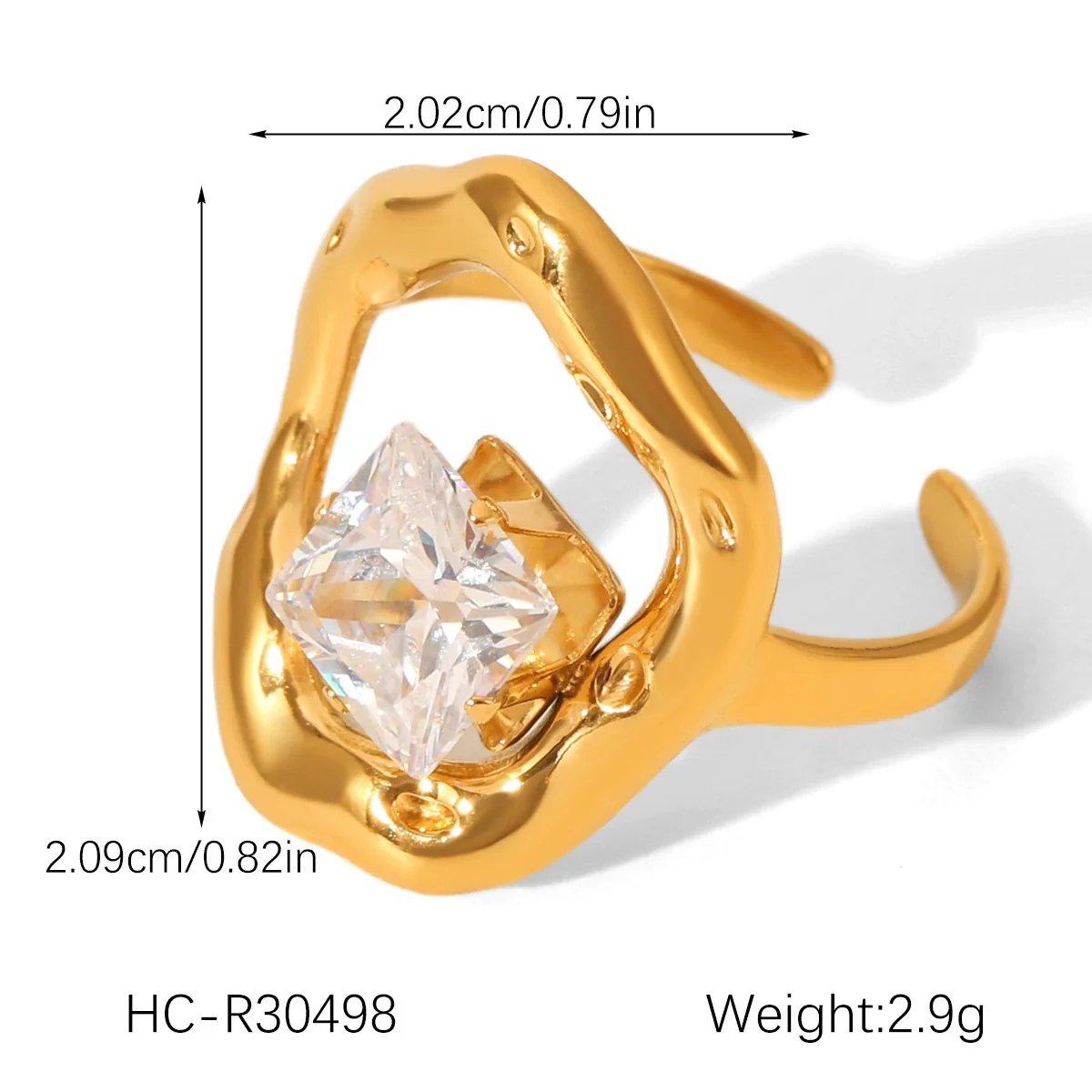 Wholesale Women's Geometric Stainless Steel Ring Set With Zirconia - Image 8