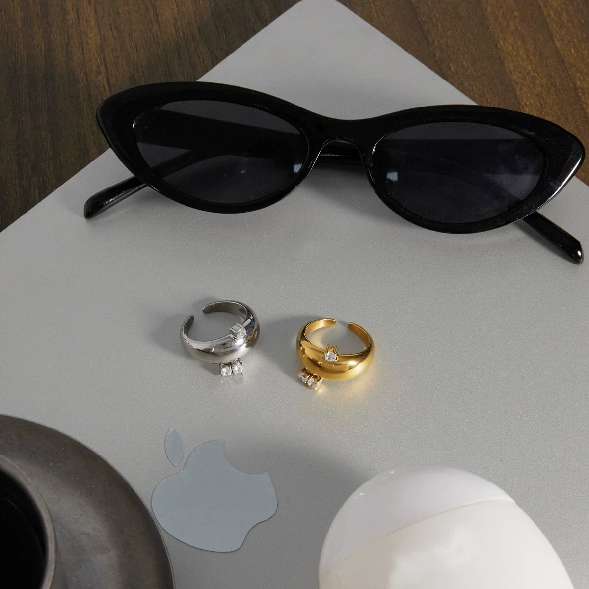 Wholesale Women's Geometric Stainless Steel Ring With Pvd Furnace Vacuum Real Gold Plating - Image 4
