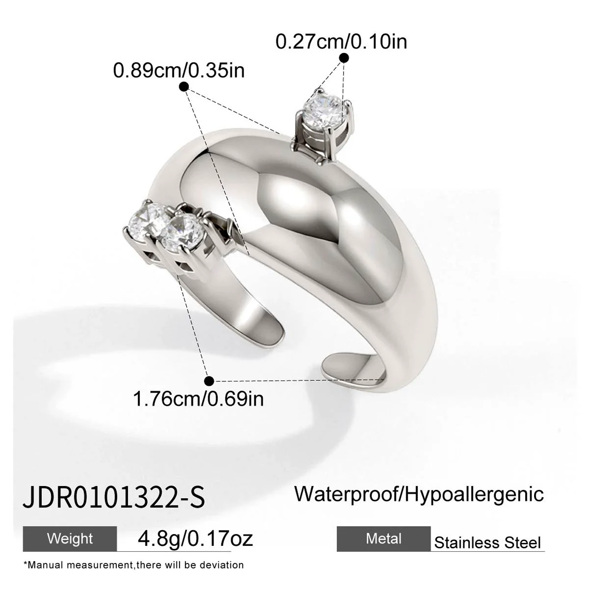 Wholesale Women's Geometric Stainless Steel Ring With Pvd Furnace Vacuum Real Gold Plating - Image 7