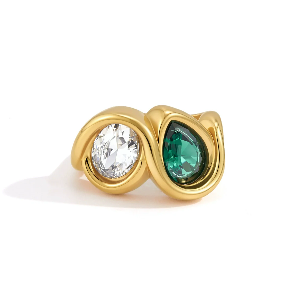 Wholesale Women's Geometric Stainless Steel Ring With Pvd Furnace Vacuum Real Gold Plating - Image 5