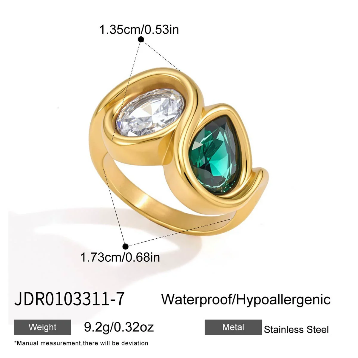 Wholesale Women's Geometric Stainless Steel Ring With Pvd Furnace Vacuum Real Gold Plating - Image 6