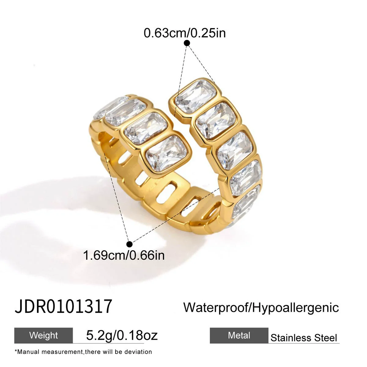 Wholesale Women's Geometric Stainless Steel Ring With Pvd Furnace Vacuum Real Gold Plating - Image 6