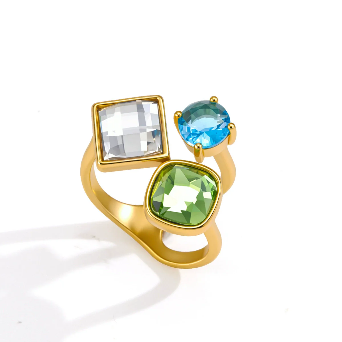 Wholesale Women's Geometric Stainless Steel Ring With Pvd Furnace Vacuum Real Gold Plating - Image 5
