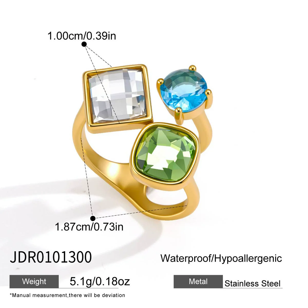 Wholesale Women's Geometric Stainless Steel Ring With Pvd Furnace Vacuum Real Gold Plating - Image 6