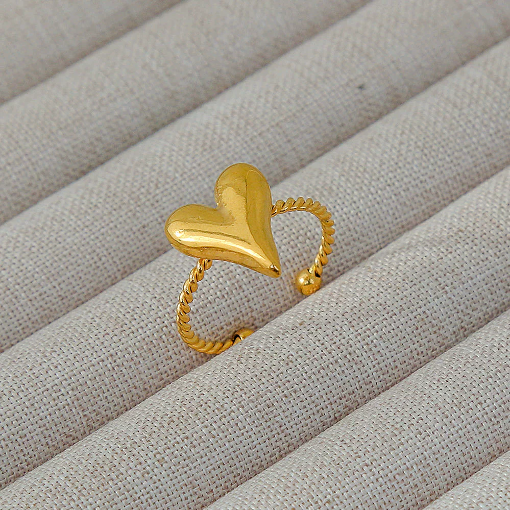 Wholesale Women's Geometric Stainless Steel Titanium Steel Ring With Geometric Plants And Flowers Pattern 18K Gold Electroplated Ins Style - Image 35