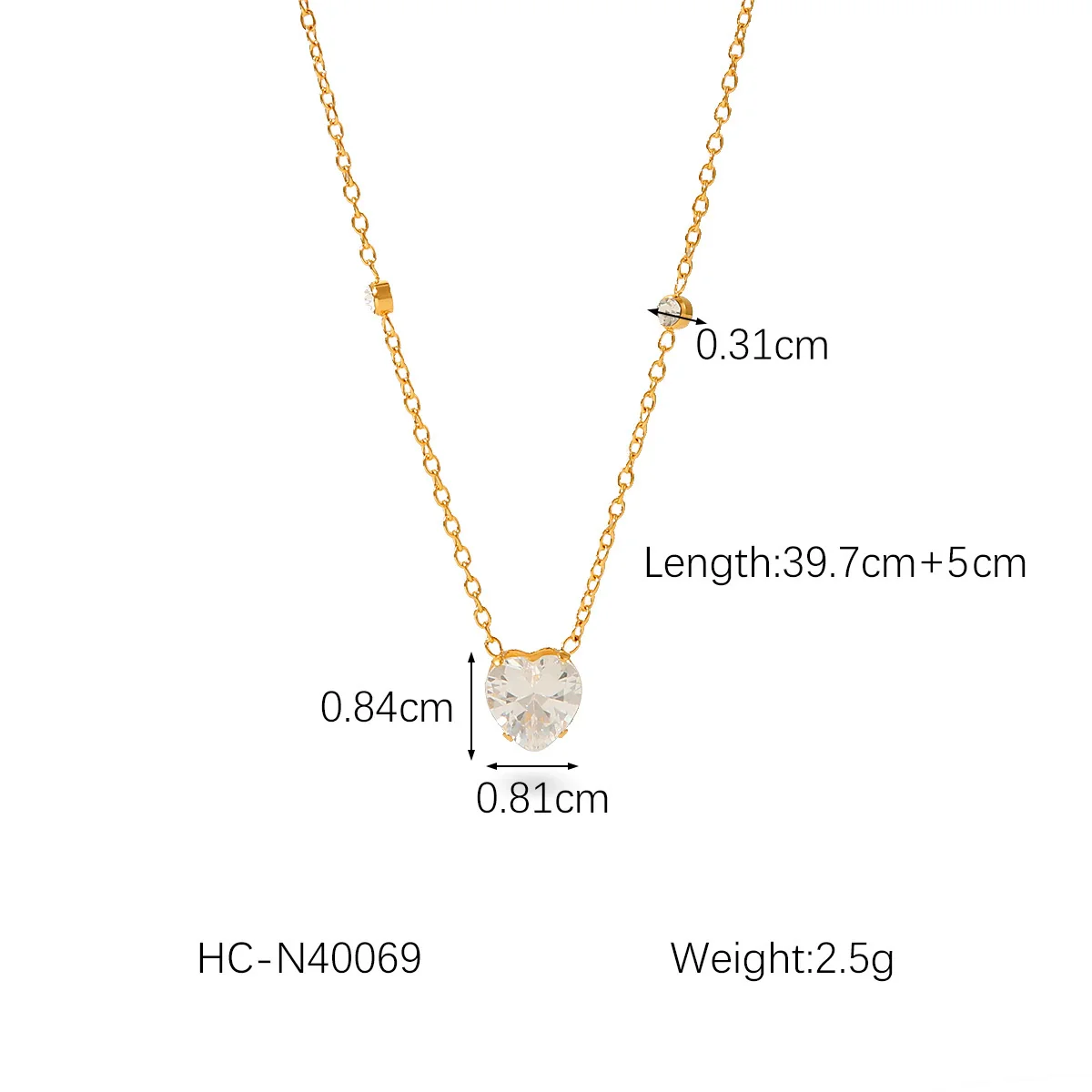 Wholesale Women's Geometric Stainless Steel Zircon Cross Chain Necklace With Electroplating - Image 7