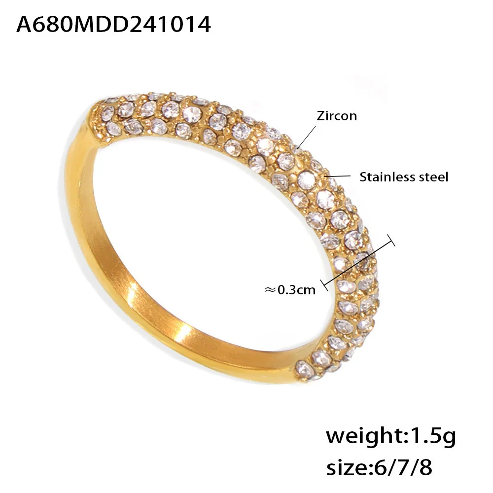 Wholesale Women's Geometric Stainless Steel Zircon Electroplated Ferris Wheel Ring Jewelry - Image 6