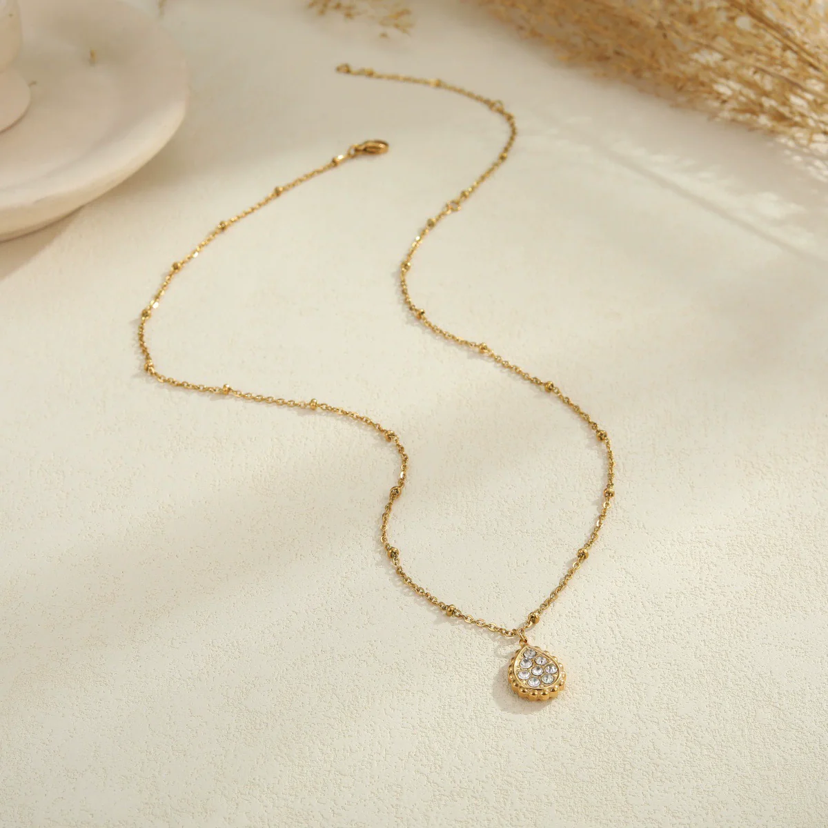Wholesale Women's Geometric Starshaped Moon Pendant Stainless Steel 18K Electroplated Necklace - Image 4