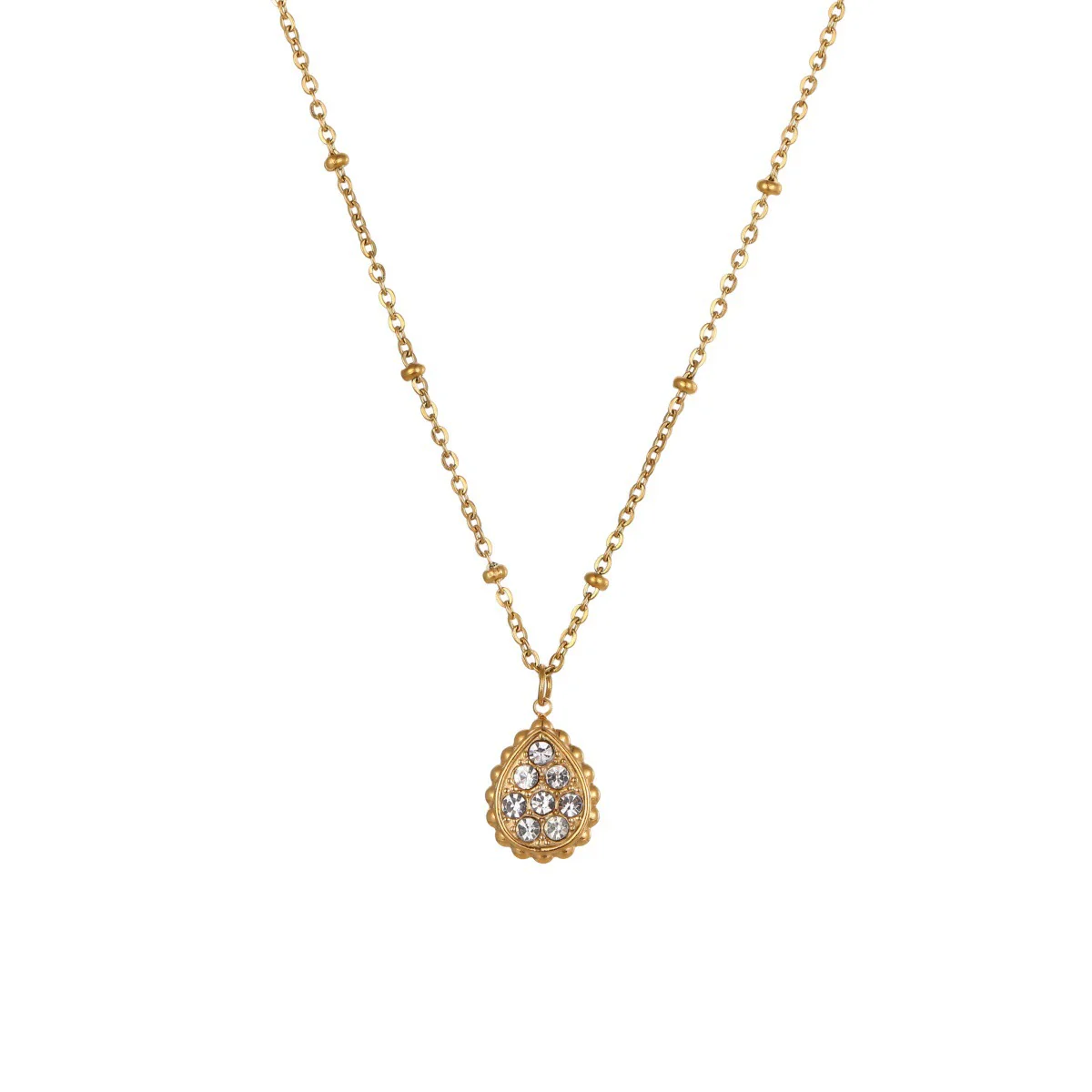 Wholesale Women's Geometric Starshaped Moon Pendant Stainless Steel 18K Electroplated Necklace - Image 5