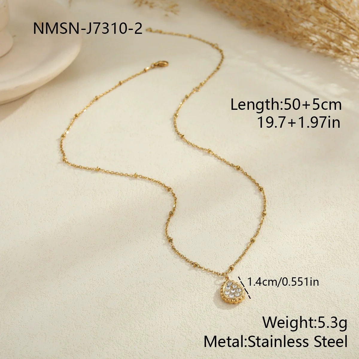 Wholesale Women's Geometric Starshaped Moon Pendant Stainless Steel 18K Electroplated Necklace - Image 7