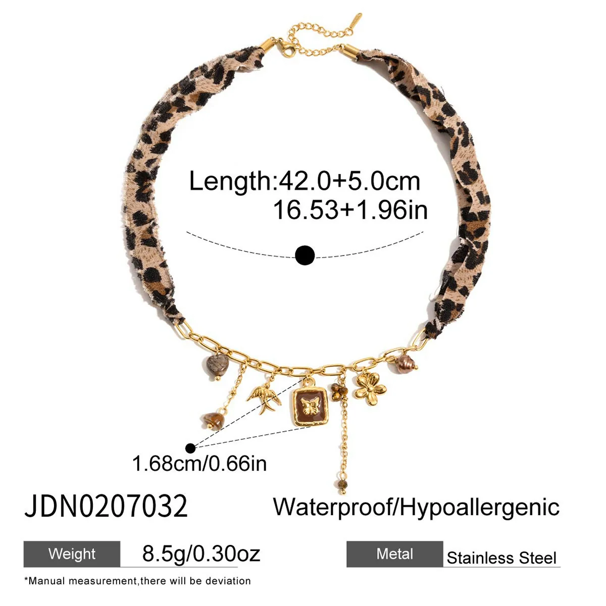 Wholesale Women's Geometric Tiger Eye Stone Stainless Steel Electroplated Necklace Jewelry - Image 7
