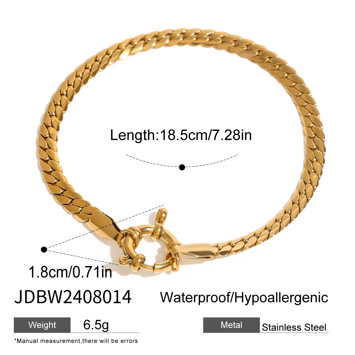 Wholesale Women's Geometric Titanium Steel And Stainless Steel Electroplated Jewelry Bracelet And Necklace Set - Image 7