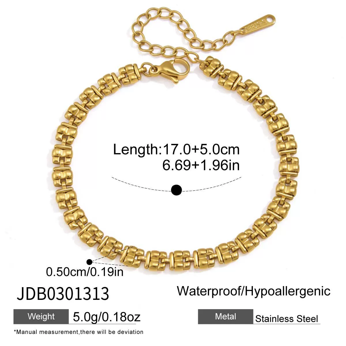 Wholesale Women's Geometric Titanium Steel And Stainless Steel Electroplated Jewelry Bracelet And Necklace Set - Image 9