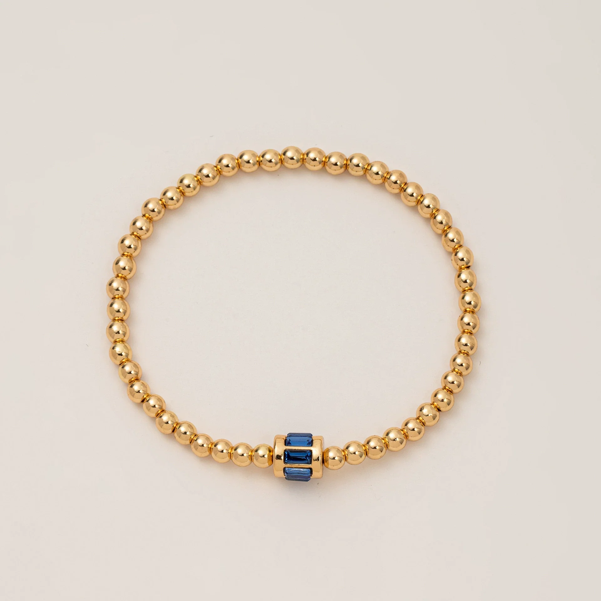 Wholesale Women's Geometric Titanium Steel Electroplated Gold Beads Birthstone Zircon Beaded Bracelet - Image 17