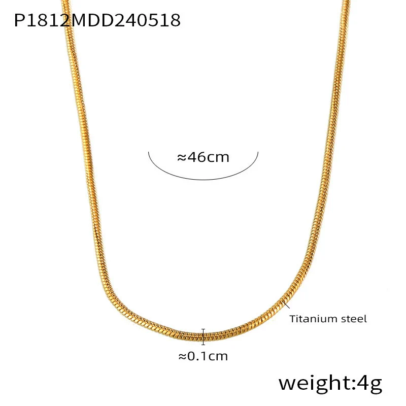 Wholesale Women's Geometric Titanium Steel Necklace With Round Beads And Snake Bone Chain Fashion Electroplated Design - Image 6