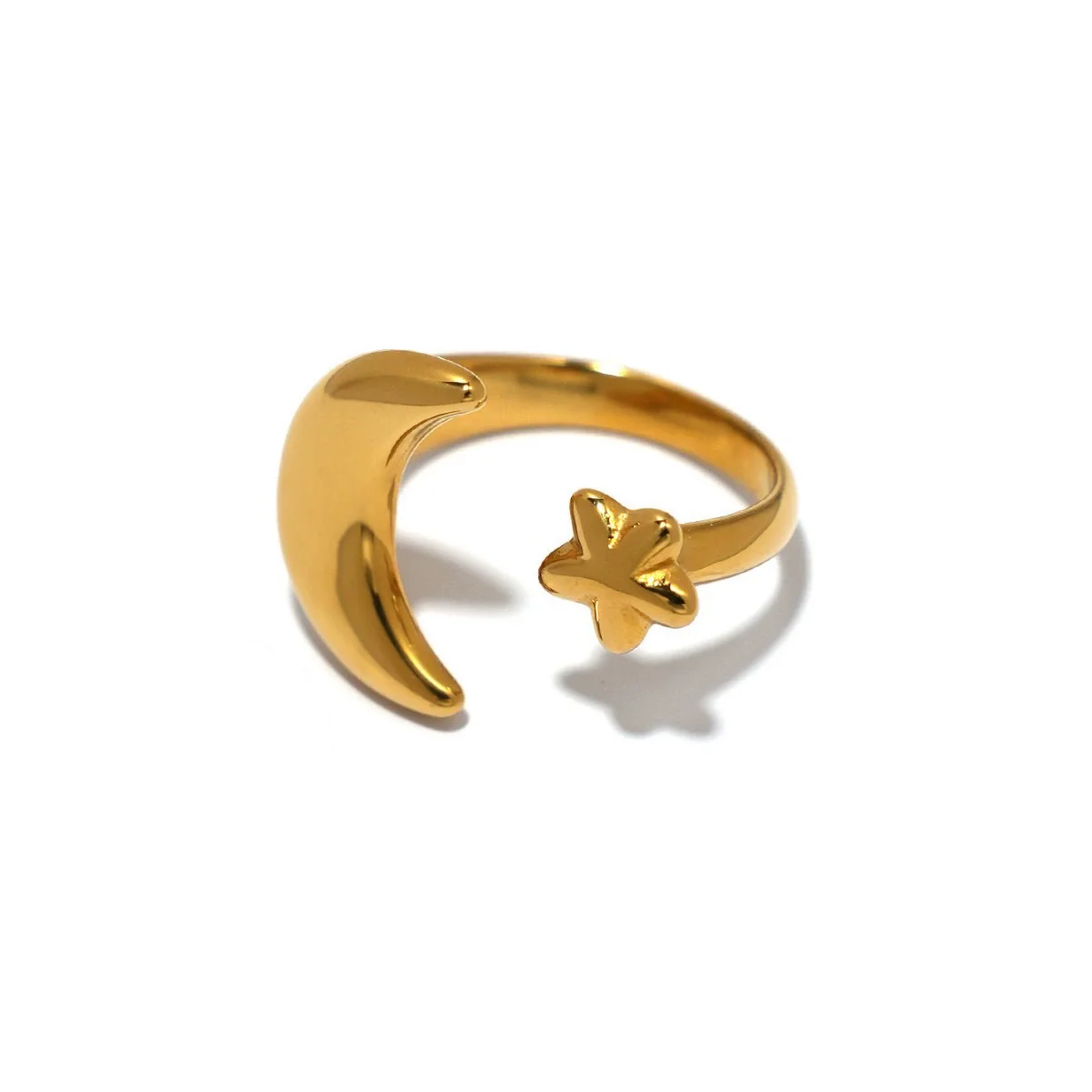 Wholesale Women's Geometric Twisted Open Stainless Steel Electroplated Ring - Image 7