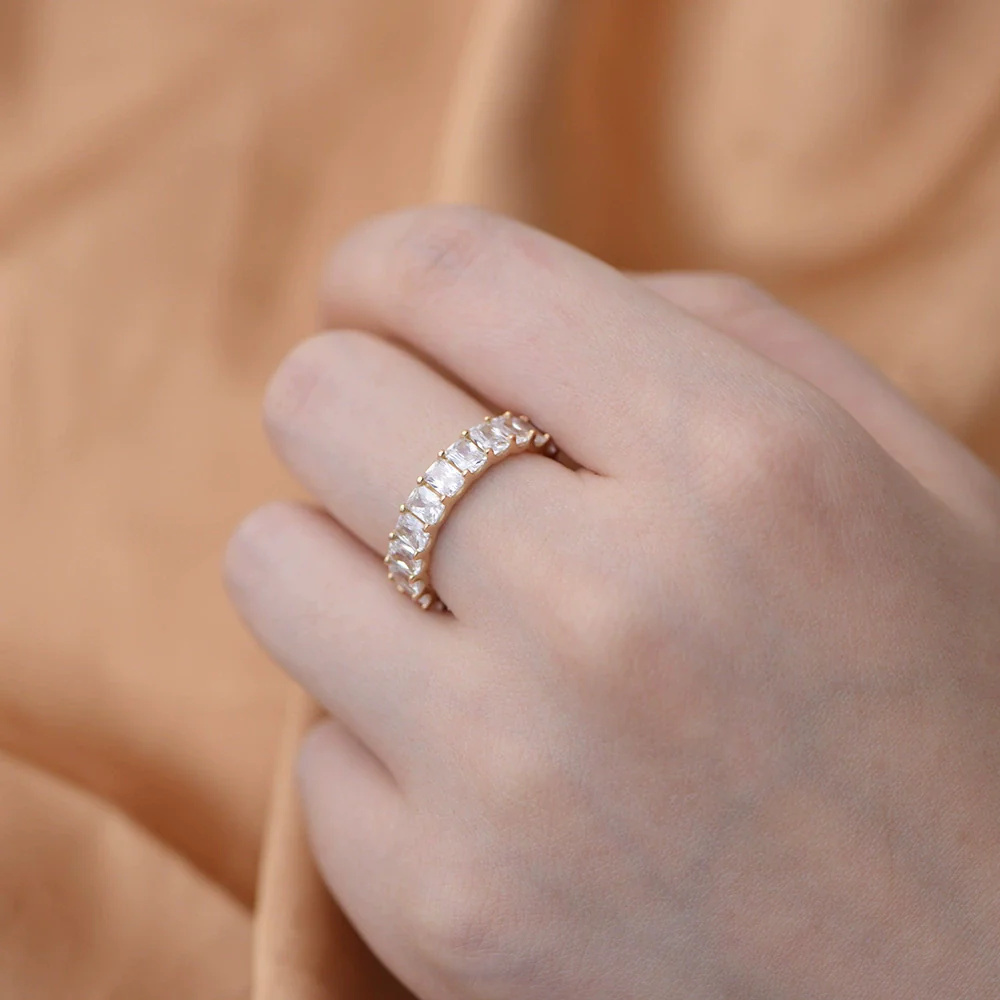 Wholesale Women's Geometric Zircon 925 Sterling Silver Diamond Ring Hand Jewelry - Image 4