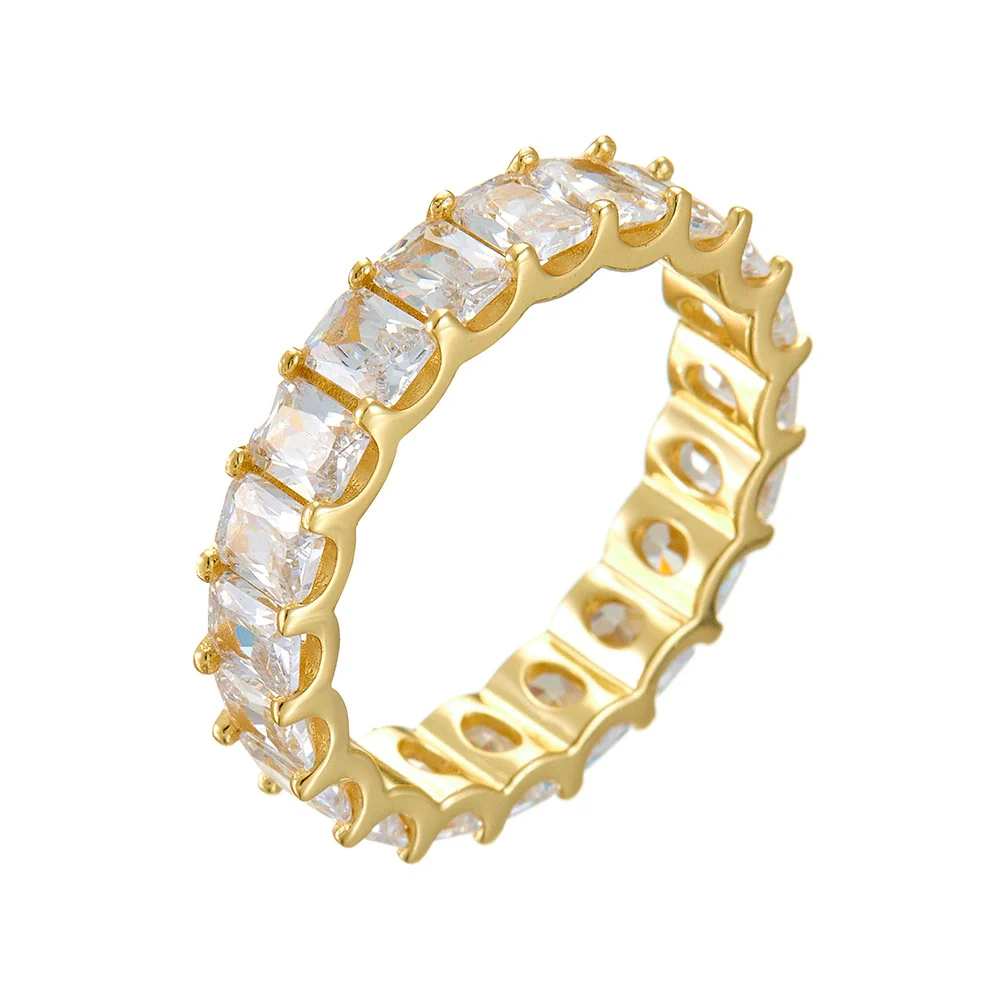 Wholesale Women's Geometric Zircon 925 Sterling Silver Diamond Ring Hand Jewelry - Image 5