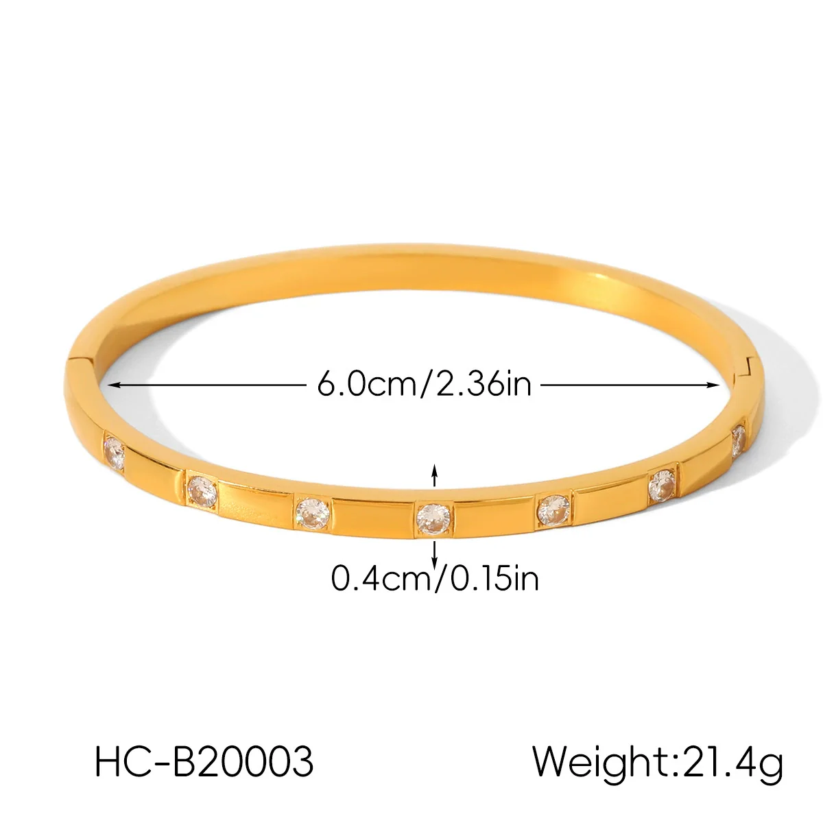 Wholesale Women's Geometric Zircon Stainless Steel Bracelet - Image 10