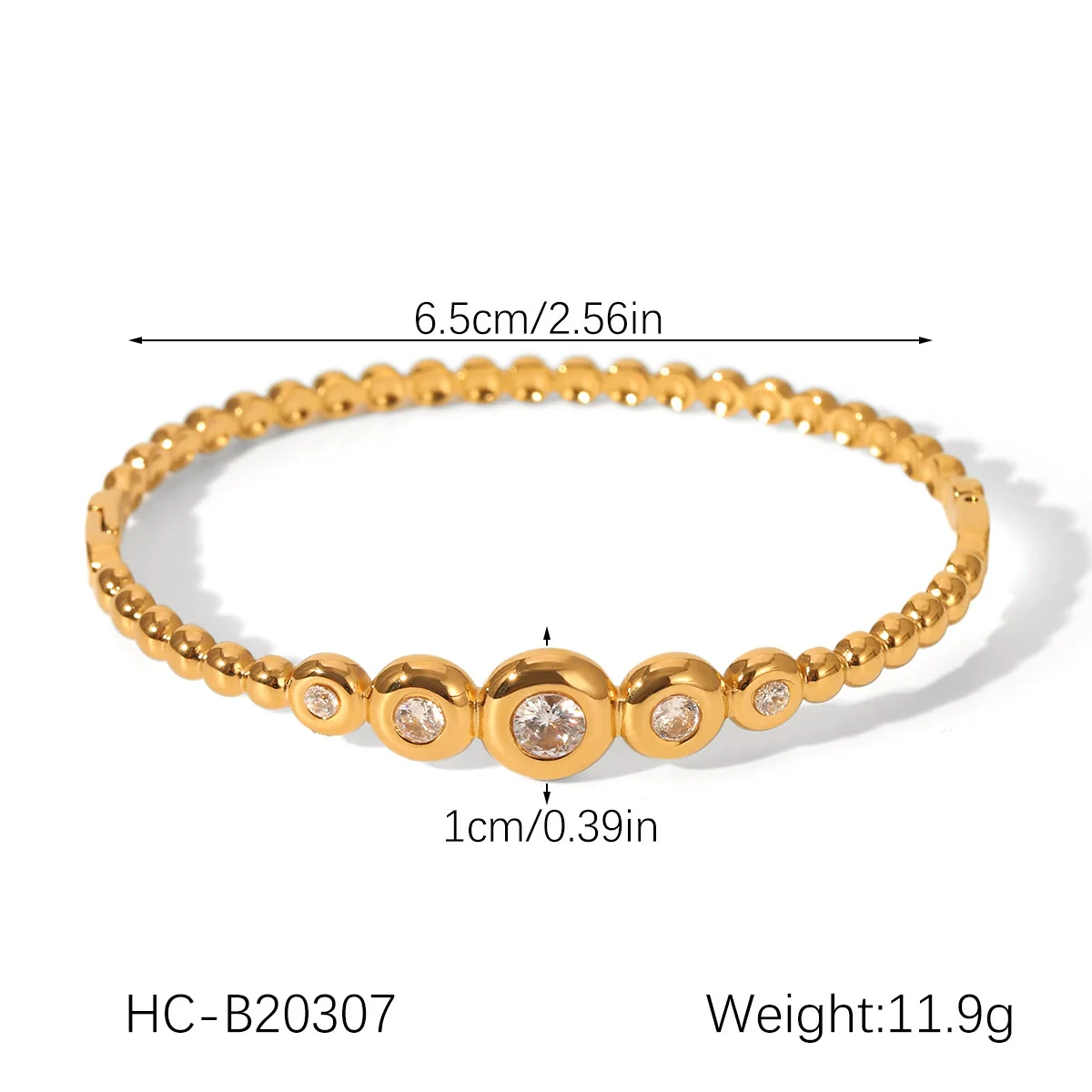 Wholesale Women's Geometric Zircon Stainless Steel Bracelet - Image 13