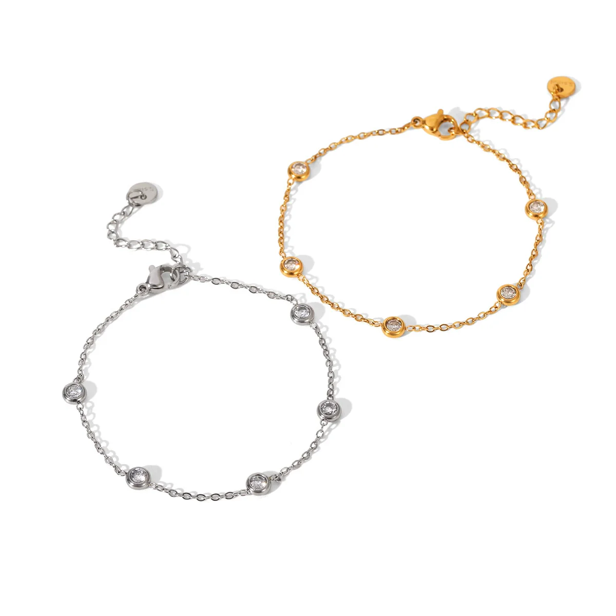 Wholesale Women's Geometric Zircon Stainless Steel Bracelet Fashion Jewelry - Image 5