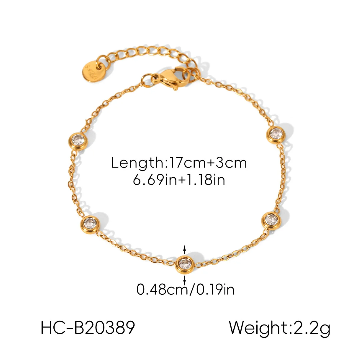 Wholesale Women's Geometric Zircon Stainless Steel Bracelet Fashion Jewelry - Image 6