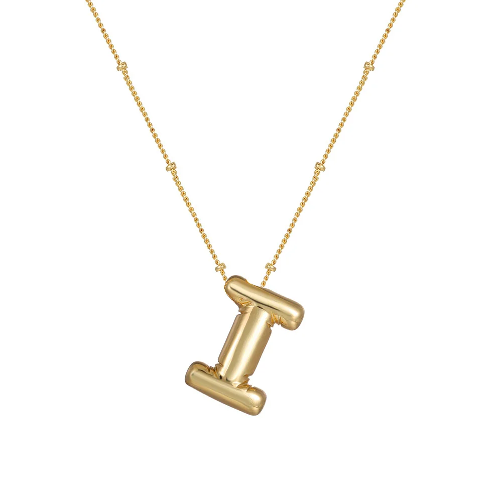 Wholesale Women's Glossy Bubble Letter Heart Copper Necklace Gold Plated With Ochain And Electroplating Treatment - Image 13