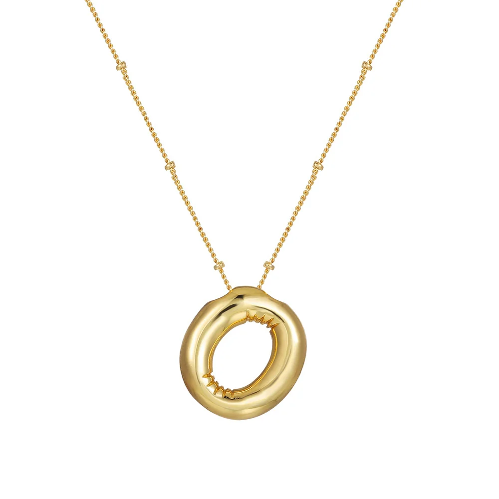 Wholesale Women's Glossy Bubble Letter Heart Copper Necklace Gold Plated With Ochain And Electroplating Treatment - Image 19