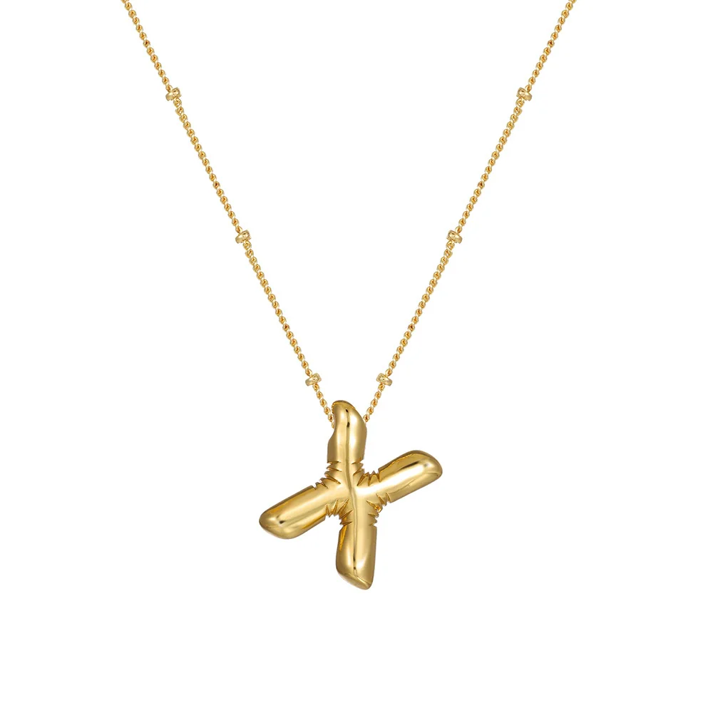 Wholesale Women's Glossy Bubble Letter Heart Copper Necklace Gold Plated With Ochain And Electroplating Treatment - Image 28
