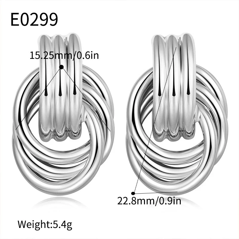 Wholesale Women's Gold Plated Copper Geometric Metal Winding Earrings With Electroplating - Image 7
