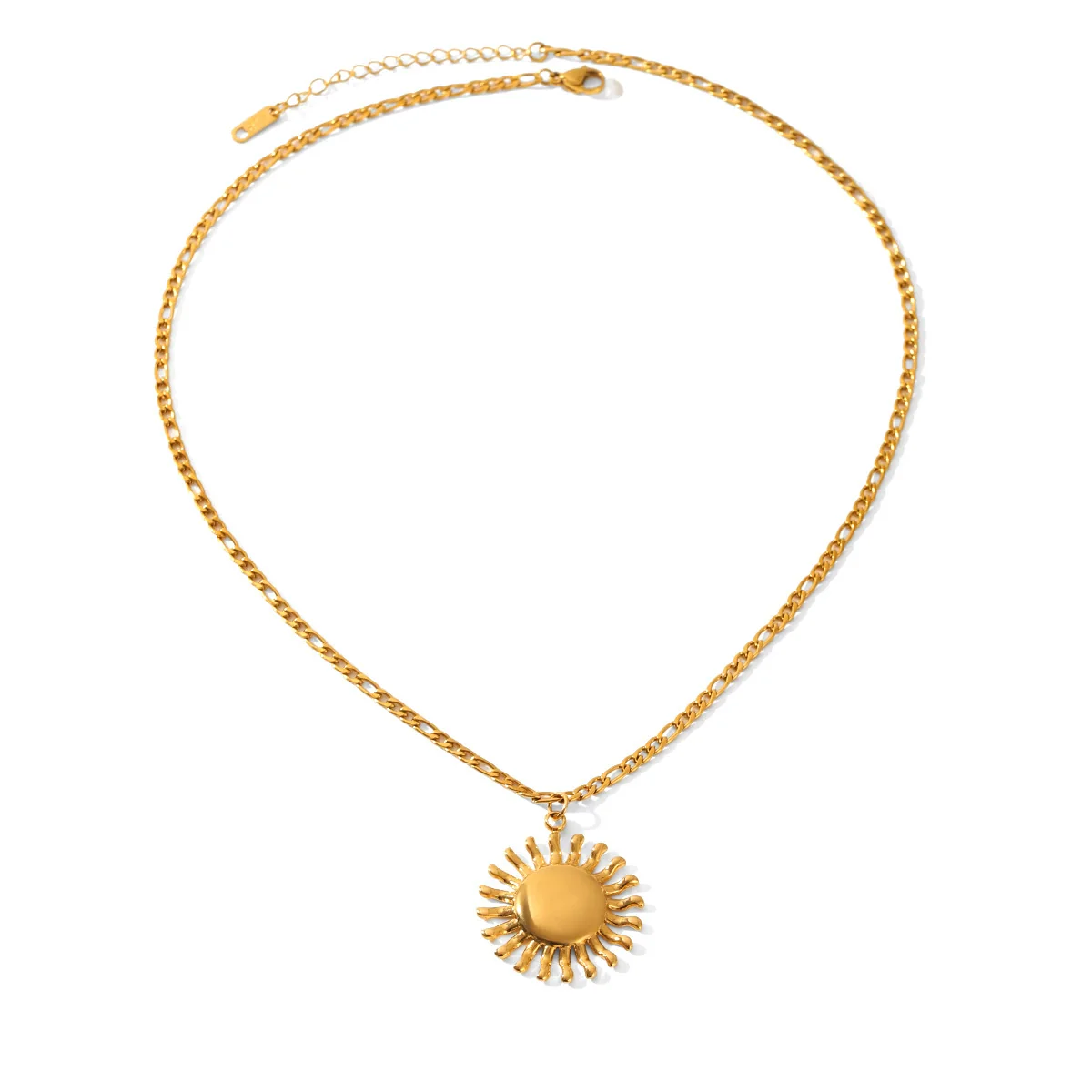 Wholesale Women's Gold Plated Stainless Steel Geometric Figaro Chain Pendant Necklace In Ins Minimalist Style - Image 5