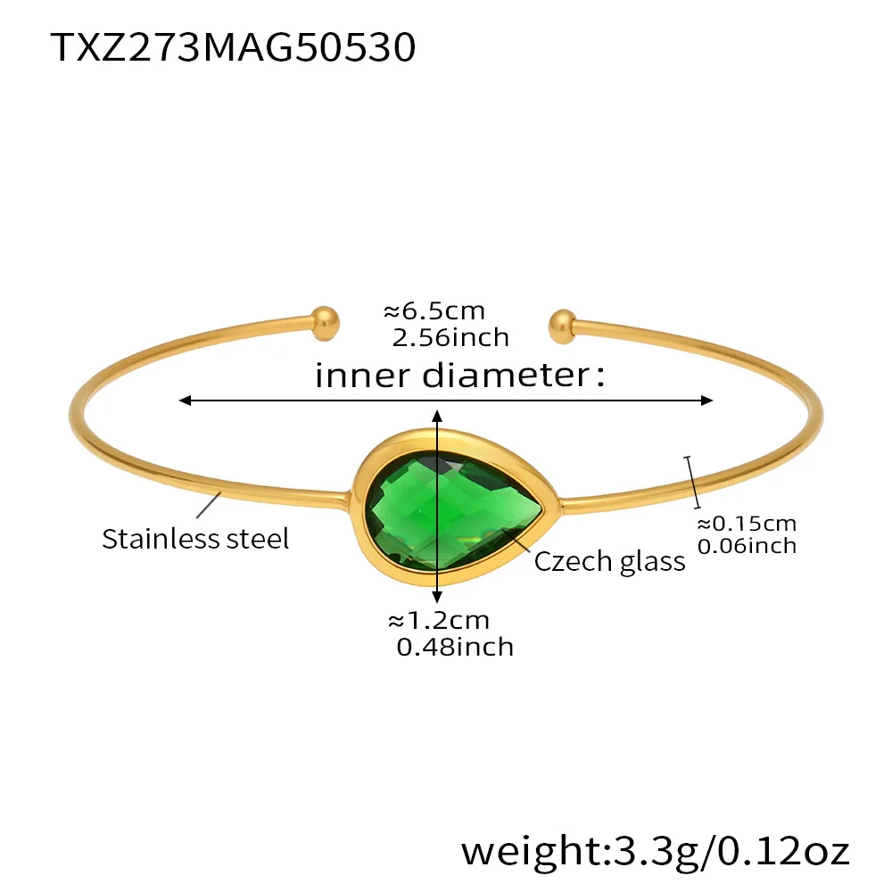 Wholesale Women's Goldplated Stainless Steel And Glass Stone Ferris Wheel Dropshaped Open Bracelet In Geometric Light Luxury Style - Image 6