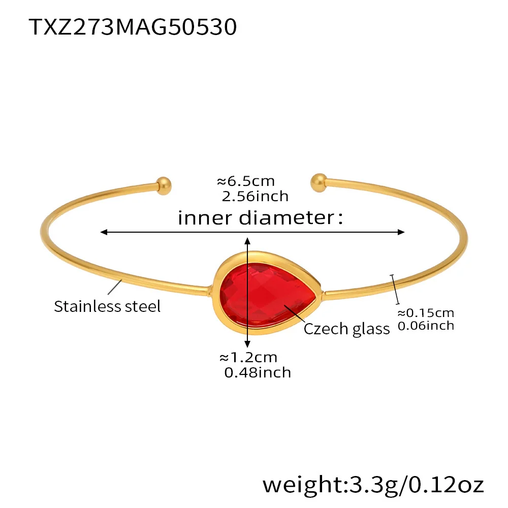 Wholesale Women's Goldplated Stainless Steel And Glass Stone Ferris Wheel Dropshaped Open Bracelet In Geometric Light Luxury Style - Image 7