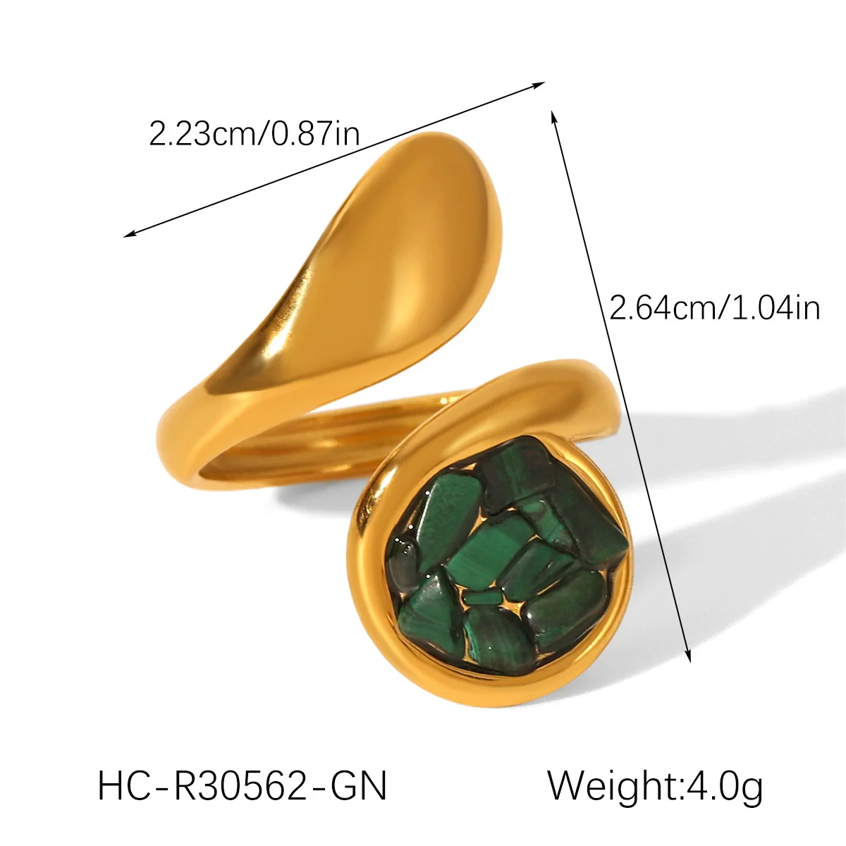 Wholesale Women's Goldplated Stainless Steel Geometric Ring Retro Jewelry - Image 8
