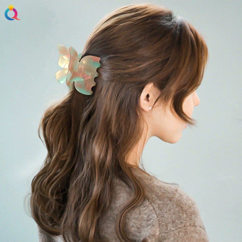 Wholesale Women's Hair Accessories Acetic Acid Plate Butterfly Shape Handmade Hair Grab Clip - Image 2