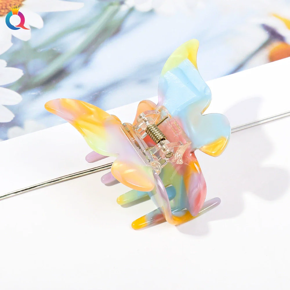 Wholesale Women's Hair Accessories Acetic Acid Plate Butterfly Shape Handmade Hair Grab Clip - Image 21
