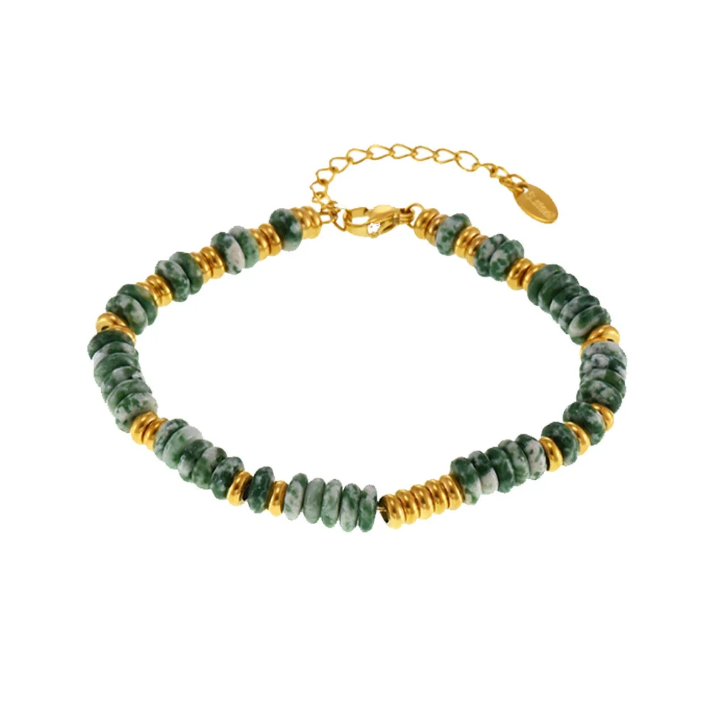 Wholesale Women's Hand Jewelry Light Luxury Geometric Style Titanium Steel Goldplated Beads With Natural Stone - Image 5