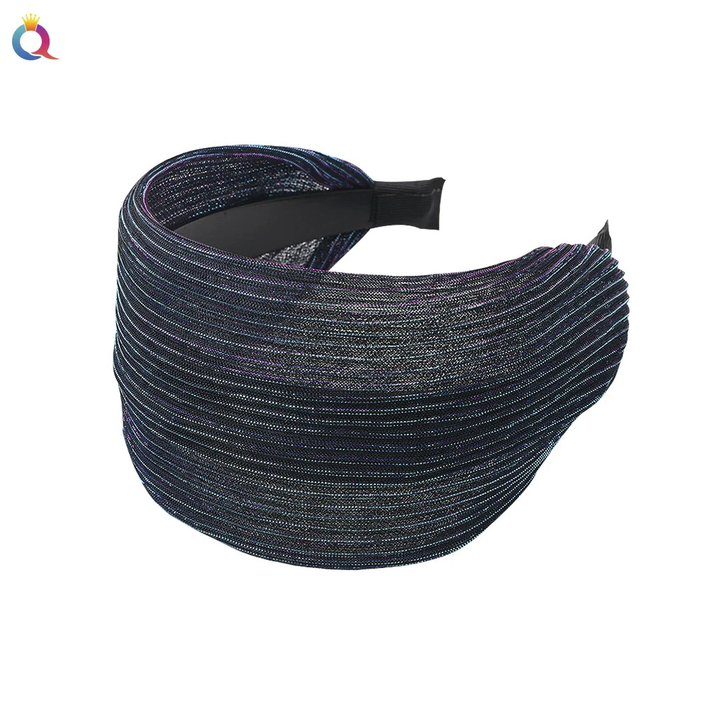 Wholesale Women's Handmade Cloth Widebrimmed Toothed Solid Color Hair Band Hair Accessories - Image 3