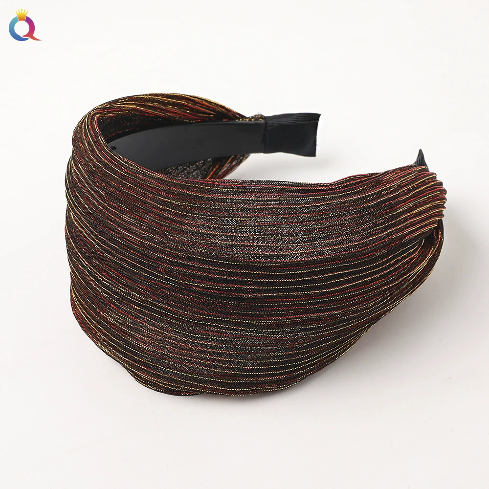 Wholesale Women's Handmade Cloth Widebrimmed Toothed Solid Color Hair Band Hair Accessories - Image 8