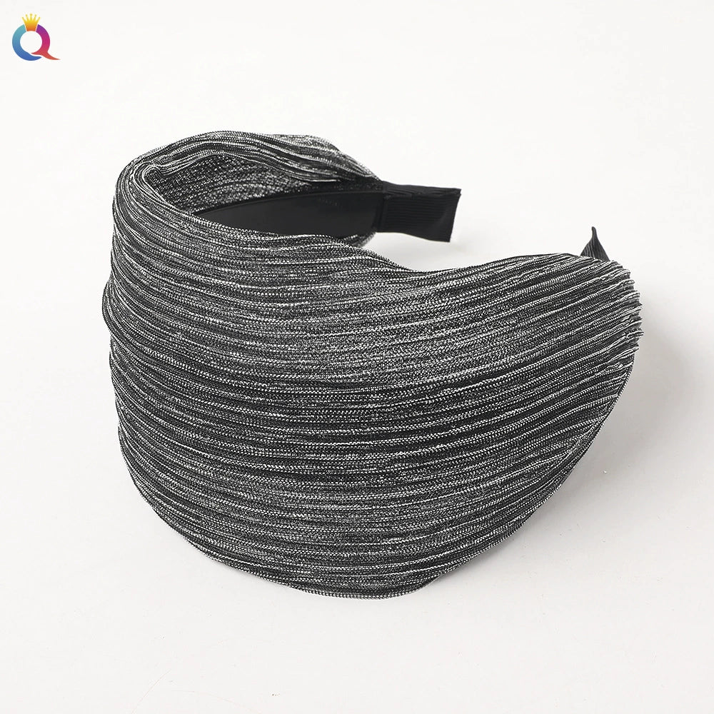 Wholesale Women's Handmade Cloth Widebrimmed Toothed Solid Color Hair Band Hair Accessories - Image 9