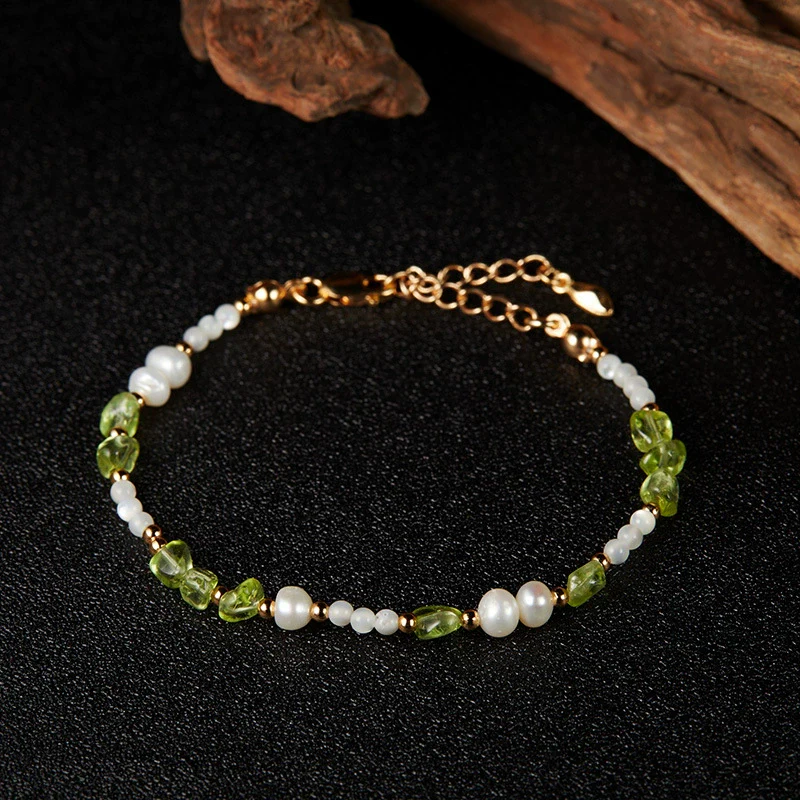 Wholesale Women's Handmade Light Luxury S925 Sterling Silver Natural Olivine Color Geometric Earrings - Image 8
