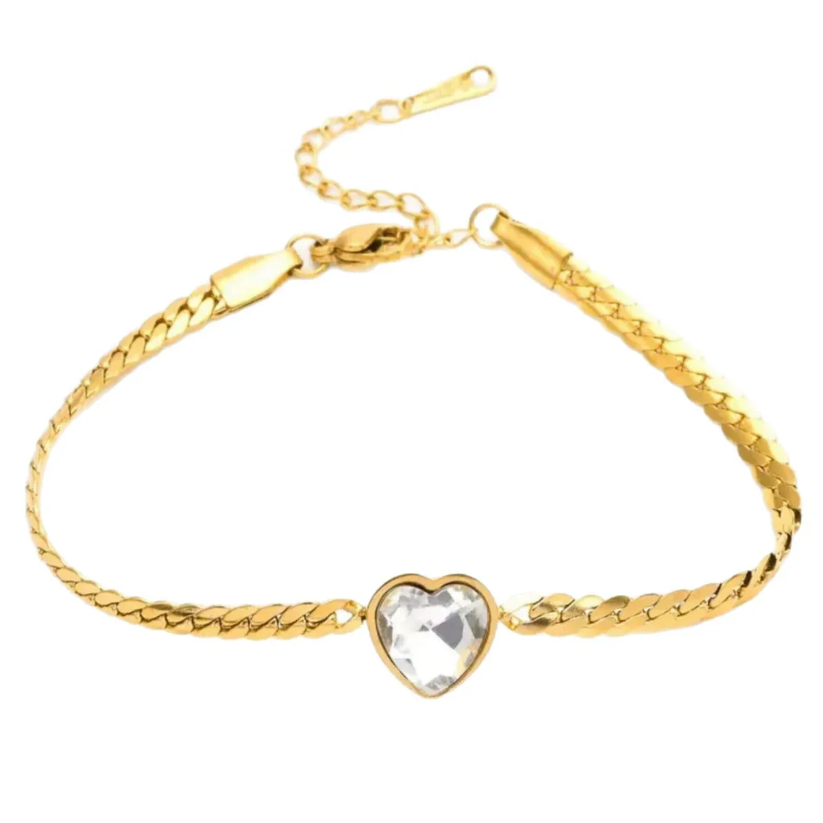 Wholesale Women's Heart Shape Stainless Steel Electroplated Love Zircon Bracelet Jewelry - Image 5