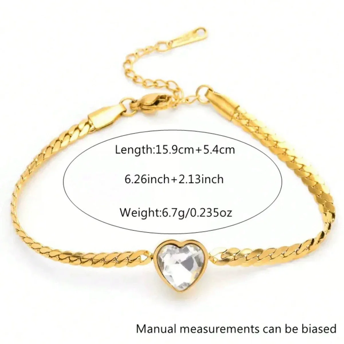 Wholesale Women's Heart Shape Stainless Steel Electroplated Love Zircon Bracelet Jewelry - Image 6