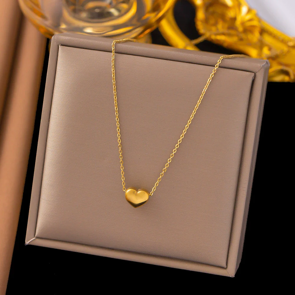 Wholesale Women's Heart Shaped Electroplated O Chain Necklace Light Luxury Style - Image 3