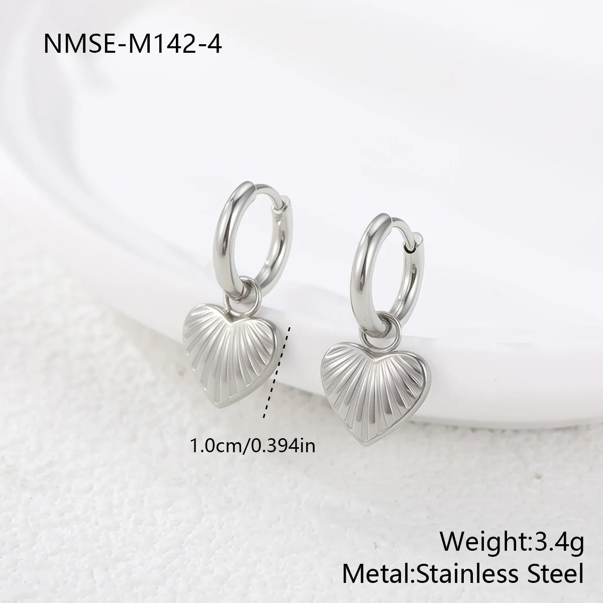 Wholesale Women's Heart Shaped Geometric Stainless Steel 18K Gold Electroplated Diamondencrusted Earrings - Image 16