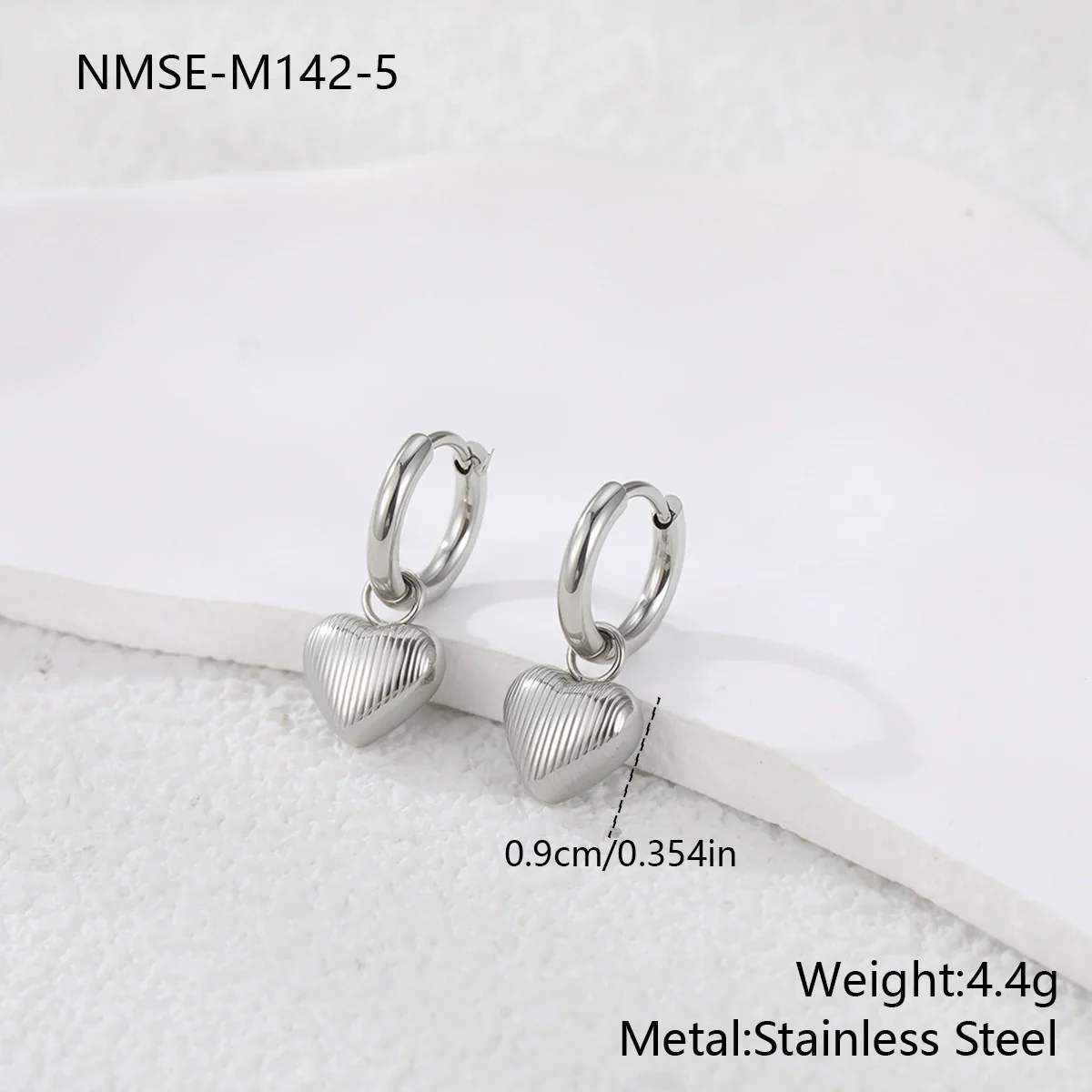 Wholesale Women's Heart Shaped Geometric Stainless Steel 18K Gold Electroplated Diamondencrusted Earrings - Image 17