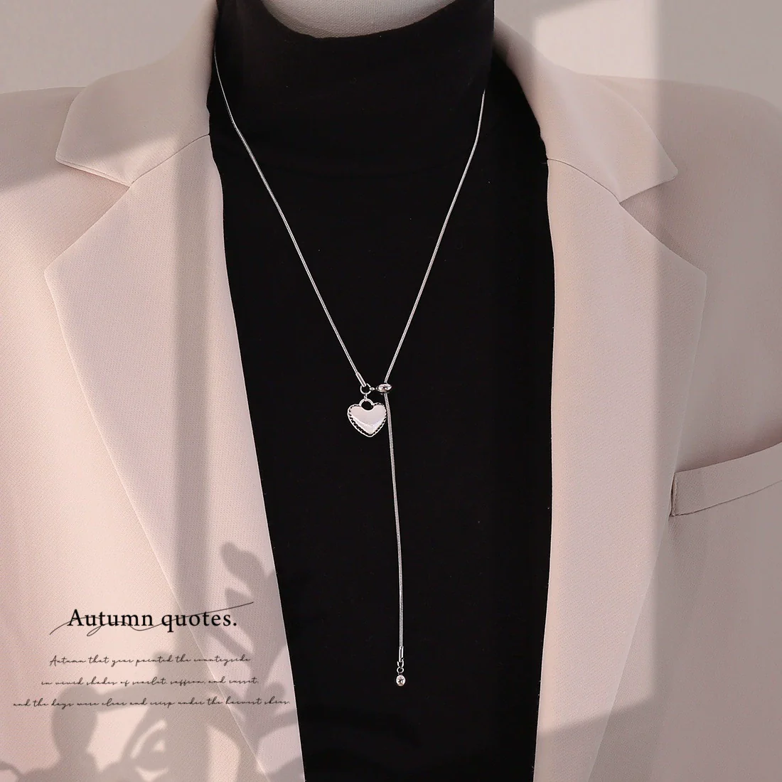Wholesale Women's Heartshaped Silver Love Pendant Necklace Made Of Highquality Titanium Steel