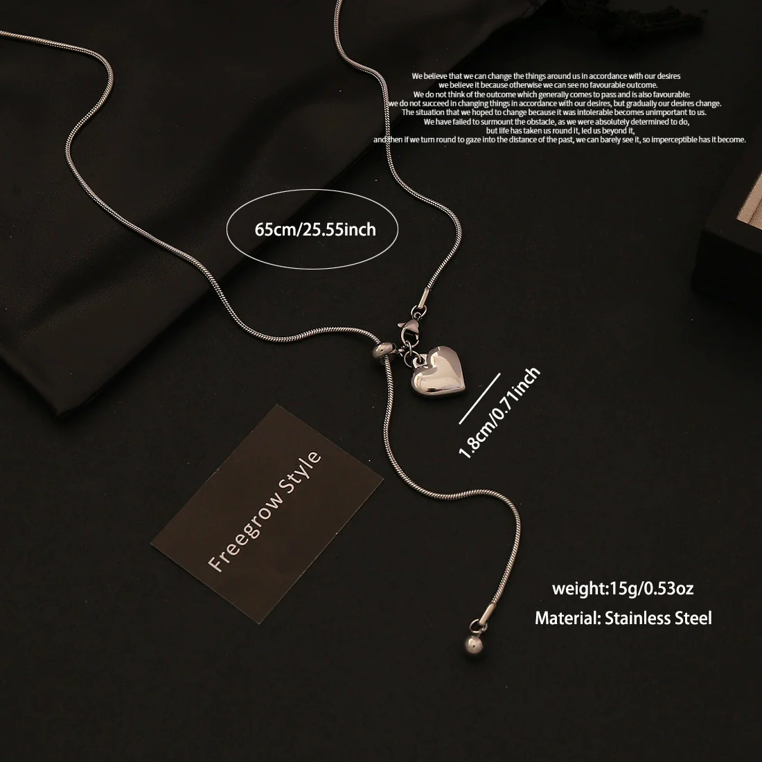 Wholesale Women's Heartshaped Silver Love Pendant Necklace Made Of Highquality Titanium Steel - Image 10