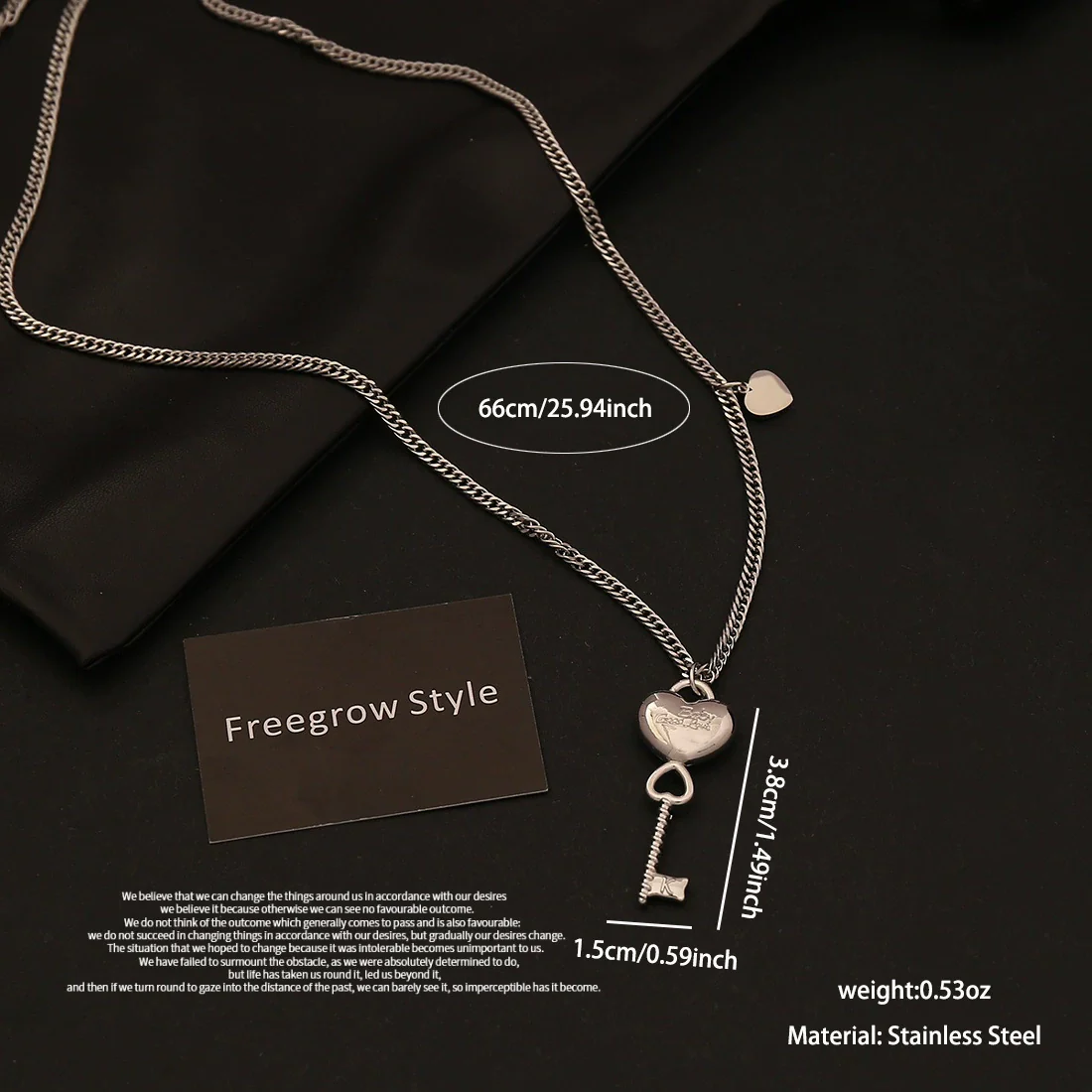 Wholesale Women's Heartshaped Silver Love Pendant Necklace Made Of Highquality Titanium Steel - Image 6
